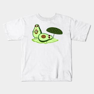 Avocado couple on the beach Kids T-Shirt